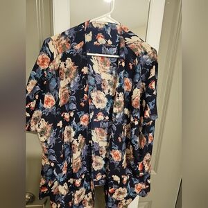 Floral Blazer with Multicolor Design